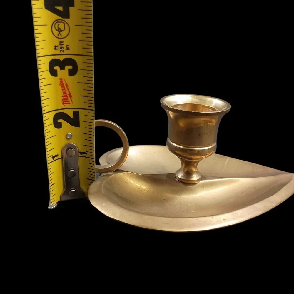 Vintage Brass Heart Shaped Chamber Candle Holder Waccamaw India